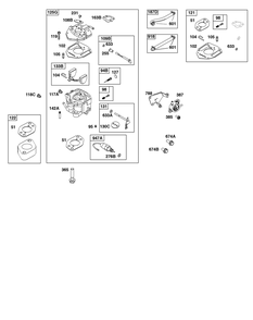 Carburetor And Fuel Supply Group Diagram and Parts List for 356447-0639-G1 200000 - 399999 Briggs and Stratton Engine